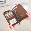 New Anti-theft Brush, Passport Clip, Retro Mad Horse Leather, Document Storage Bag, Multi-functional Travel Passport Bag.