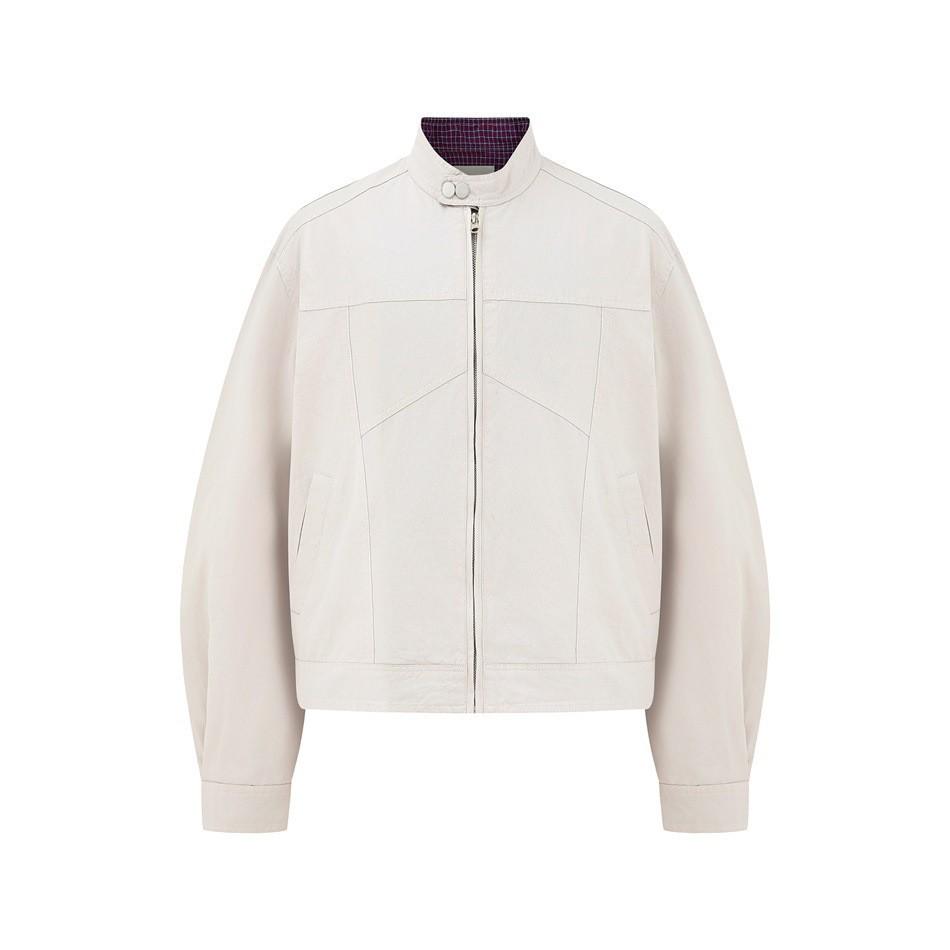FORN3 Men's Retro Cotton Harrington Jacket - Casual Loose Fit, Stand Collar, Spring/Autumn Trendy Workwear (N1600)