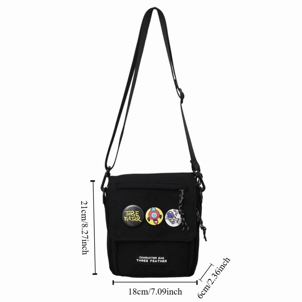 New Trend Quick-dry Canvas Shoulder Bag Portable Pendant Men Crossbody Bag Casual Zipper Pouch Mobile Phone Pack Travel