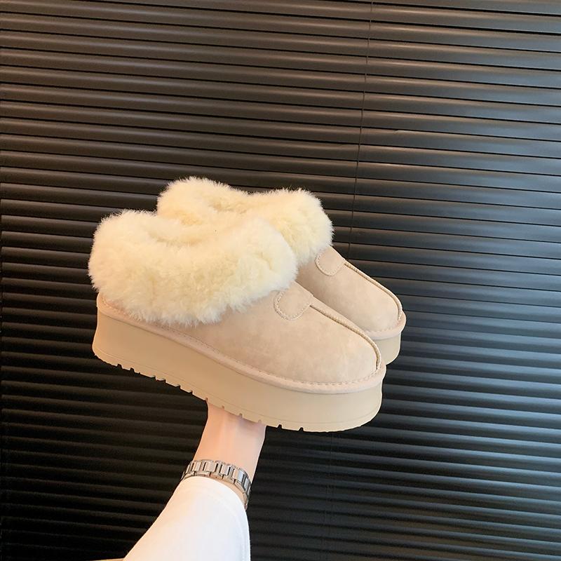 Модные зимние 2024 новые женские толстые подошвы из овчины и шерсти противоскользящие зимние сапоги модные женские мини теплые утолщенные женские сапоги