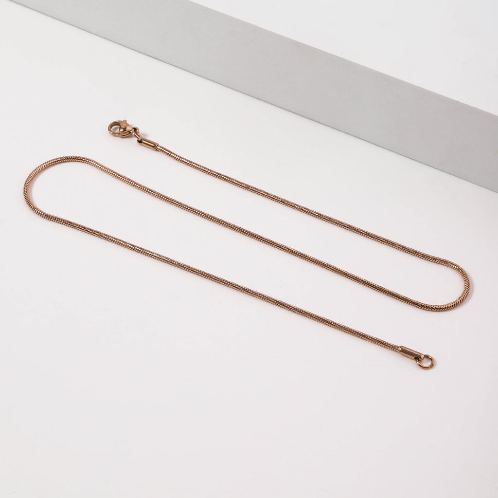 Круглая змеиная цепочка из нержавеющей стали, цепочка в виде змеиной кости, пружинное ожерелье из титановой стали, простая персонализированная ключичная цепочка