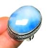Sapphire(Simulated) Gemstone 925 Silver Plated Jewelry Ring Size 6.5