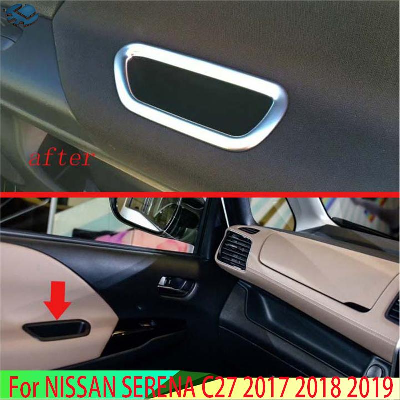 Для NISSAN SERENA C27 2017 2018 Автомобильное украшение ABS хром Матовый внутренний подлокотник передней двери ящик для хранения