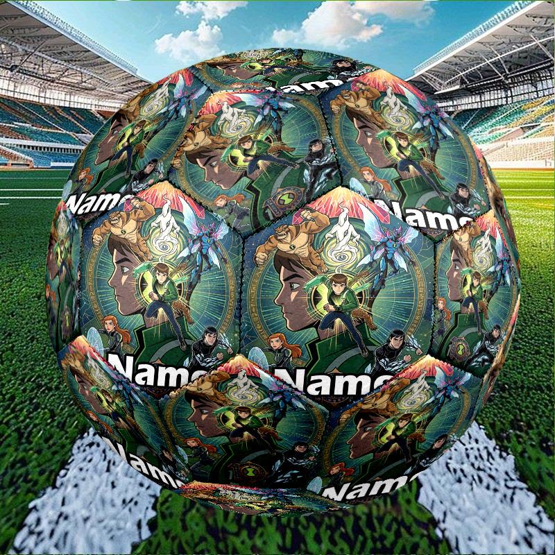 Custom Name Personalized Ben 10 Cartoon Print Size 5 Soccer Ball Training & Match Football, for Team, Kicking, Gift for Football