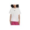 Soft Loose Fit Everyday Embroidered Logo Crew Neck Short Sleeve T-Shirt Kids Tops White FZ5539-100