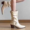 Autumn and winter new pointed boots women's boots thick heel high tube but knee boots high heel women's shoes