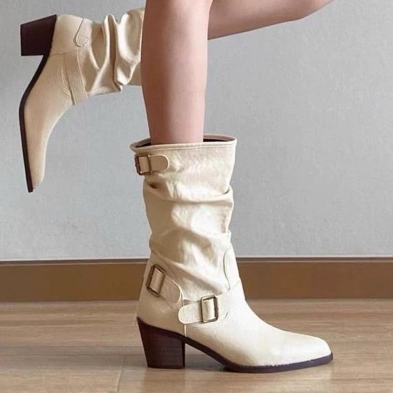 Autumn and winter new pointed boots women's boots thick heel high tube but knee boots high heel women's shoes