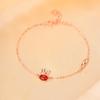 Браслет из чистого серебра с милым сердечком из кролика и красного агата S925 для девочек