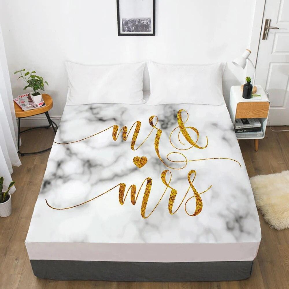 Наматрасник, простыня на резинке, простыни, постельное белье, простыня размера Queen King, 90/160X200 см, мраморная геометрия