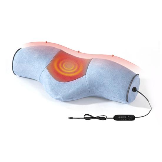 Массажная подушка для защиты шеи, горб, 3-в-1, массажная подушка для тракции, подогреваемая подушка из пены с эффектом памяти для облегчения боли, для использования дома, в общежитии