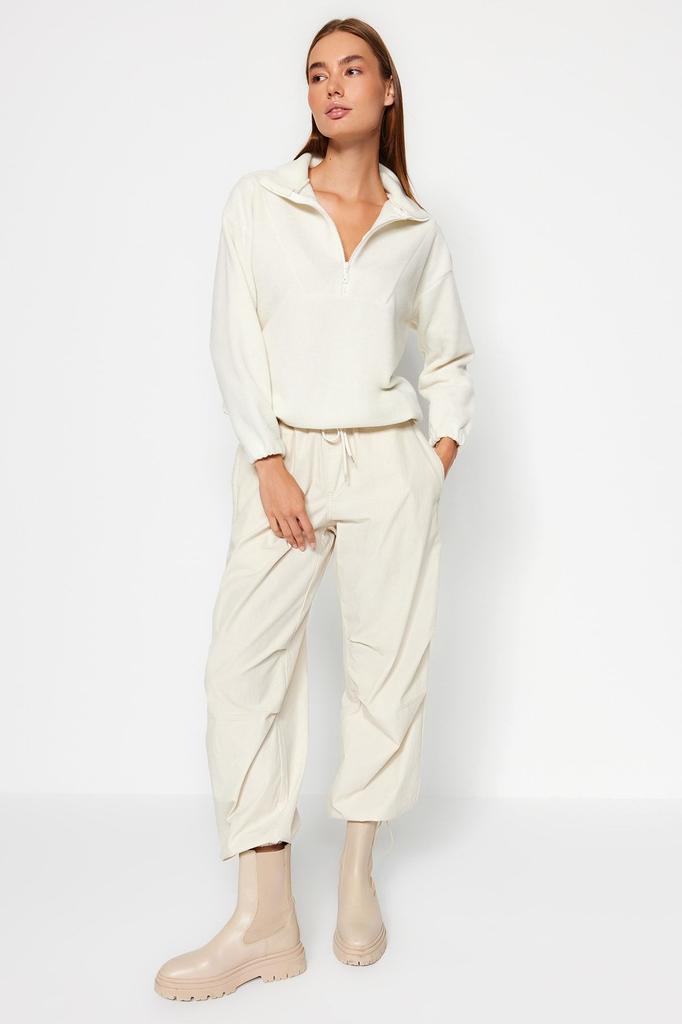 Женская модная стильная толстовка Изумрудно-зеленая флисовая вязаная толстовка с застежкой-молнией