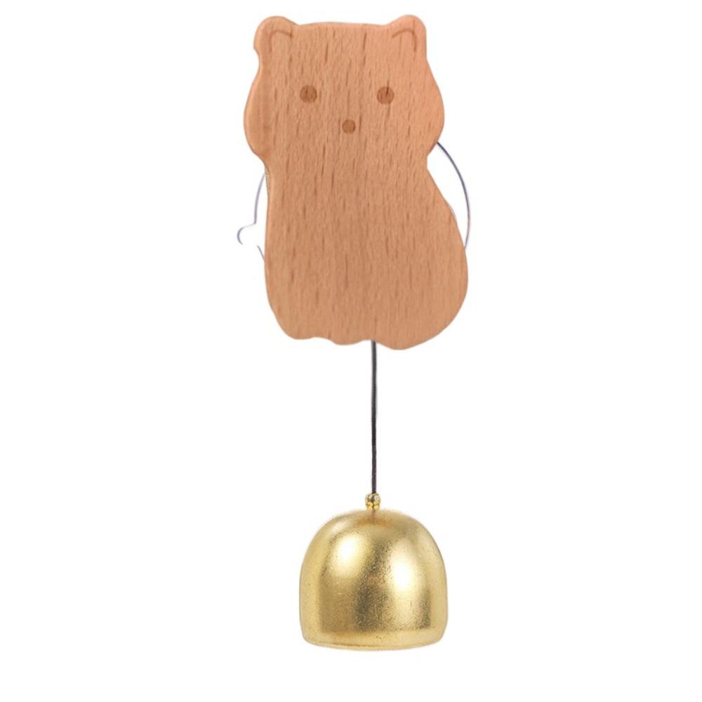 Brass Collision Bell Wooden Door Bell Delightful Sound Decorative Shopkeepers Windbell Easy Installation Suction Cup