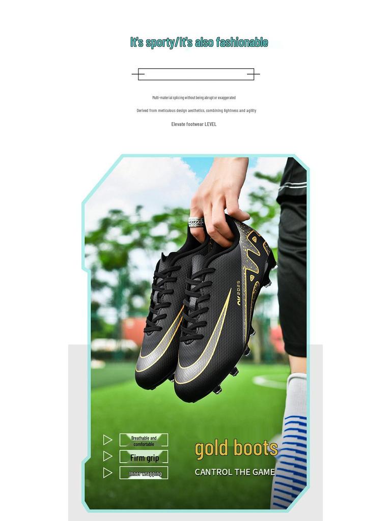 Футбольные бутсы Ronaldo AG TF для взрослых и молодежи: Мужские и женские профессиональные длинные шипы для тренировок