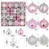44Pcs Christmas Ball Ornaments 3-6cm shatterproof Christmas Hanging Ball Christmas Tree Decoration Home Party 2026 New Year Gift