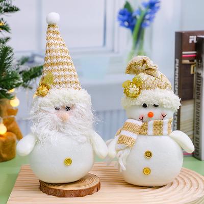 Белый Рождественский Снеговик Мягкие Игрушки Рождественское украшение Плюшевая кукла Санта Клауса Рождественский подарок