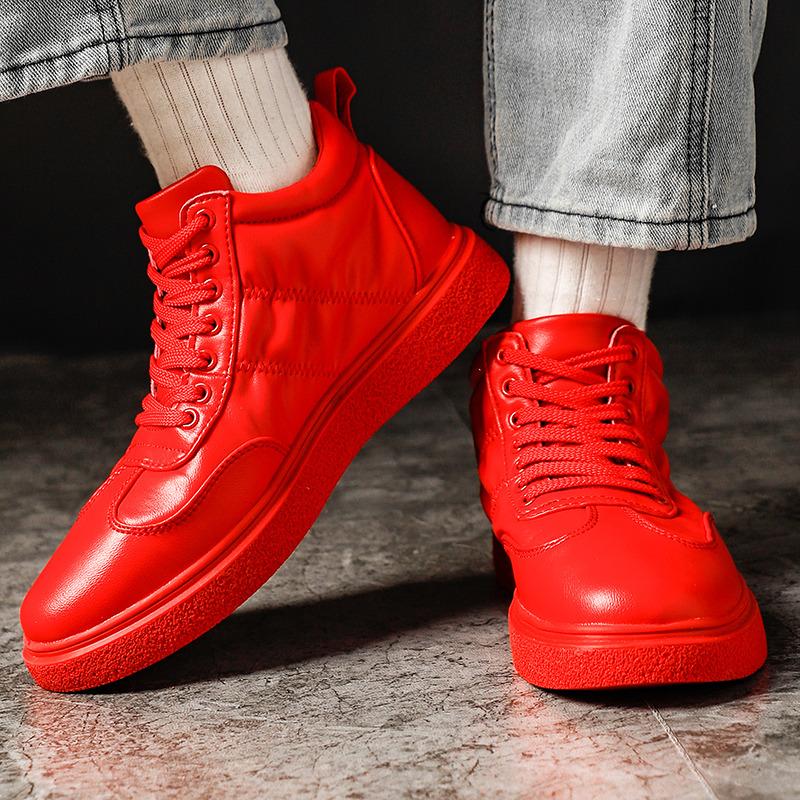 Модные оригинальные мужские красные кроссовки Trendys, дышащая кожаная обувь, повседневные мужские кроссовки для активного отдыха, высокие спортивные кроссовки для мужчин Zapatillas Hombre
