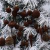 24 ШТ. Бархатные Рождественские Шары Подвески Особой Формы DIY Рождественские Украшения Подвески Пластик Разноцветные Елочные Подвески
