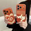 Милый Кот Маслом Оранжевое Сердце Любви Магнитная Беспроводная Зарядка Ударопрочный Чехол для Телефона для iPhone 17 16 15 14 Pro Max
