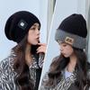 Женская шапка, двусторонняя шерстяная шапка, женская осенне-зимняя утолщенная теплая защита ушей, модная холодная шапка, вязаная шапка
