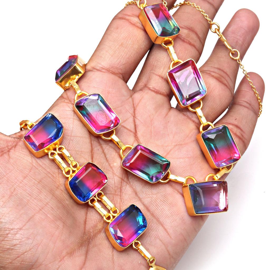 Bio-Tourmulian 14 Ct Gold Plated Jewelry Necklace Bracelets18-20''