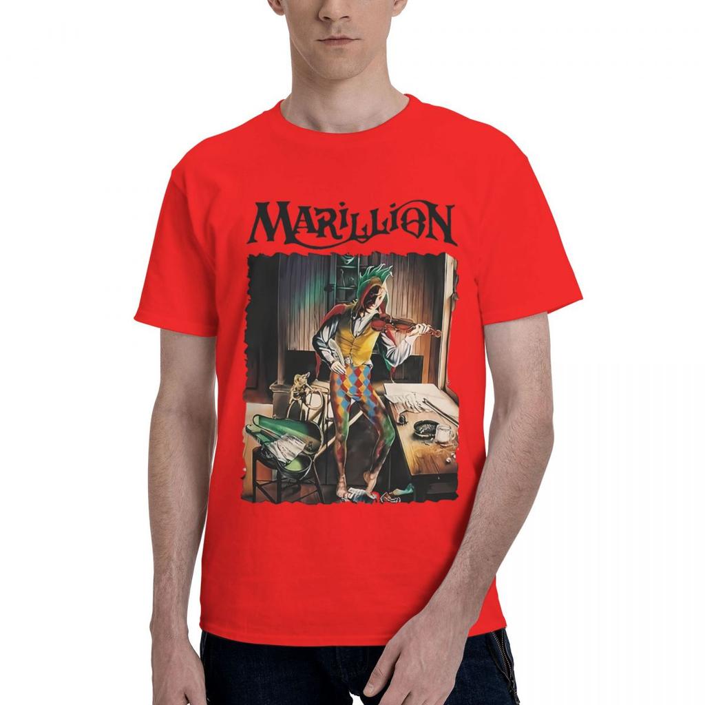 Marillion С надписью Для мужской футболки с круглым вырезом 100% хлопок Повседневная Дышащая Удобная Футболка Смешные Мужские Футболки Мужская Одежда