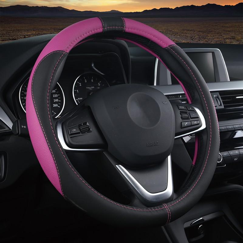 Чехол на руль из высококачественной кожи с двойной строчкой — трансграничный аксессуар для салона автомобиля на все времена года