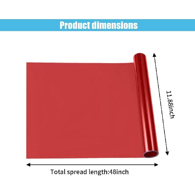 11.88×48 Inches Car Light Self-Adhesive Tint Film Brake Light Headlight Tail Light Fog Light Car Vinyl Wrap Protector Film Auto Modification Cover