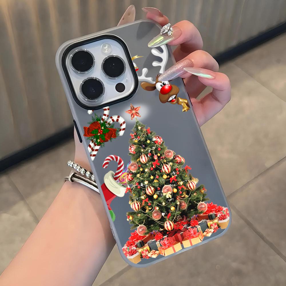 Santa Claus Christmas Tree Phone Case Soft Matte Candy For IPhone 17 16 15 14 Pro Max Plus 13 12 11 Transparent Bumper Cover