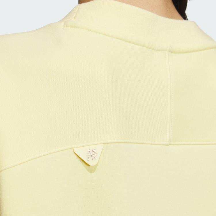 Adidas Свитшот с логотипом Doubleknit Crew с принтом логотипа, свободный, с длинным рукавом, женский свитшот, желтый JJ3569