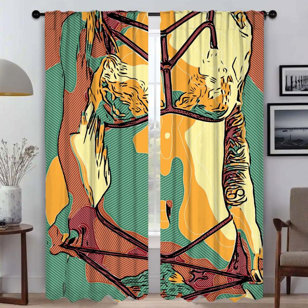 Абстрактные сексуальные девушки затемняющие шторы 2 шт шторы для гостиной занавески Хэллоуин украшения тюль для спальни жалюзи