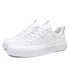 Leather Punching Breathable Little White Shoes Spring Youth Casual Versatile Sports Flat Baseplate Shoes 2024 New Men's Shoes