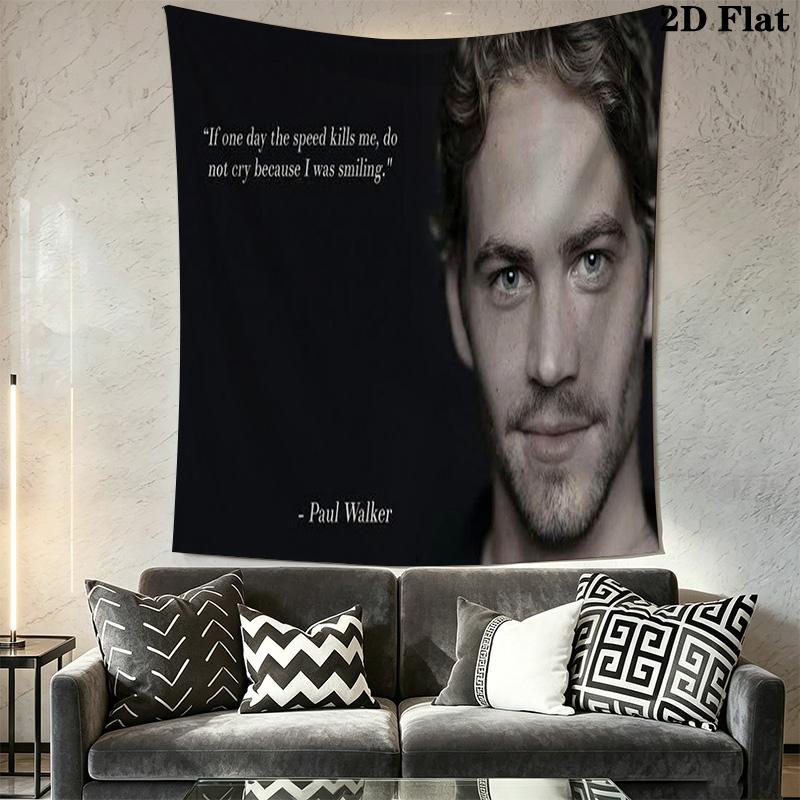 Rip Paul Walker Tribute Iconic Actor Tapestry Background Cloth Fashion Print Christmas Gift Home Decor Soft