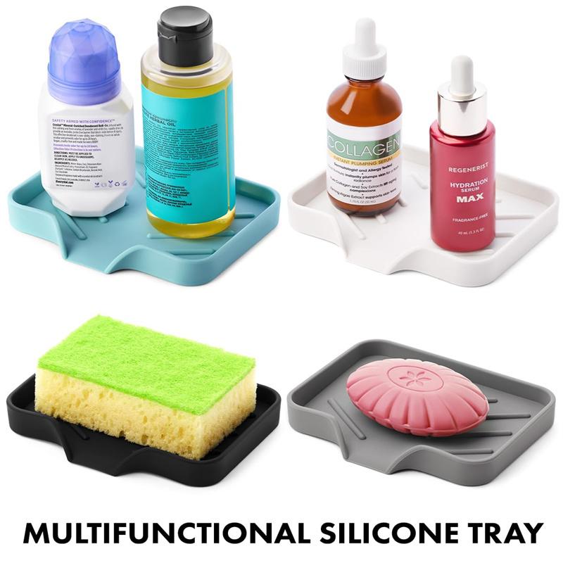 1 упаковка, силиконовый сливной ящик для мыла, противоскользящий поднос для кухни, ванной комнаты, креативный стиральный стол, поднос для мыла, бесплатная стойка для слива дырокола