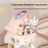 Large Capacity Plush Doll Storage Bucket With Wheels Transparent Storage Bucket Zipper Kids DIY Plushies Toy Display Bucket