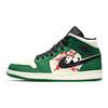 Jordan Air Jordan 1 Abrasion Resistant Slip Resistant Mid top Vintage Basketball Shoes Men's Black Green 852542-301(Team181-)