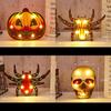 Colorful Halloween Decoration Led Lights Lantern With Bat Skull Pumpkin And Spider Designs