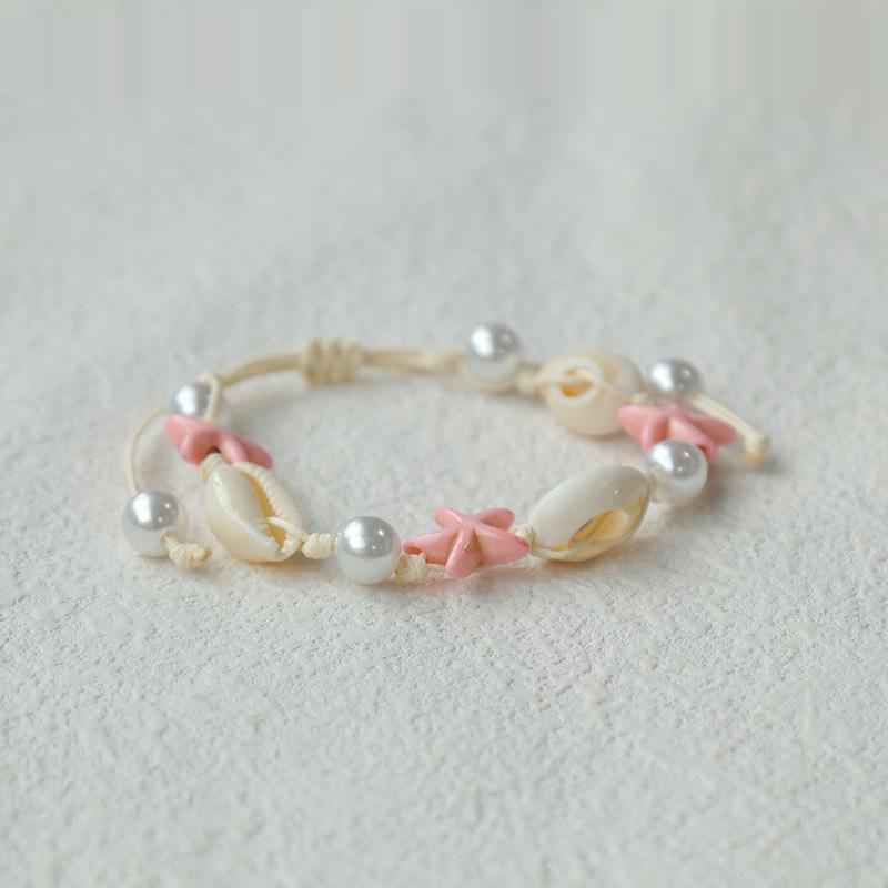 Handmade Seashell & Crushed Stone Bracelet with Lobster Clasp - Perfect Summer Travel Souvenir