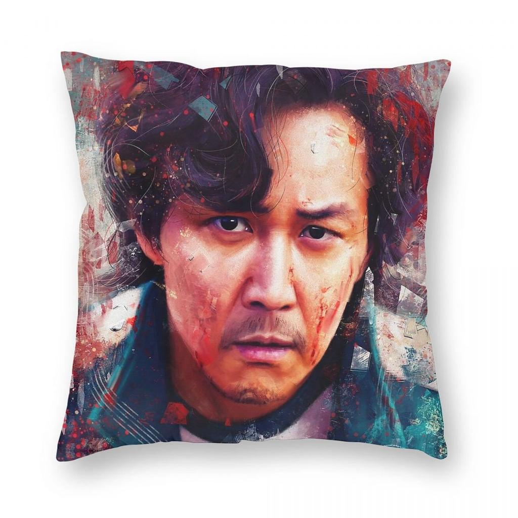 Seong Gihun Square Pillowcase Polyester Linen Velvet Pattern Zip Decorative Bed Cushion Cover
