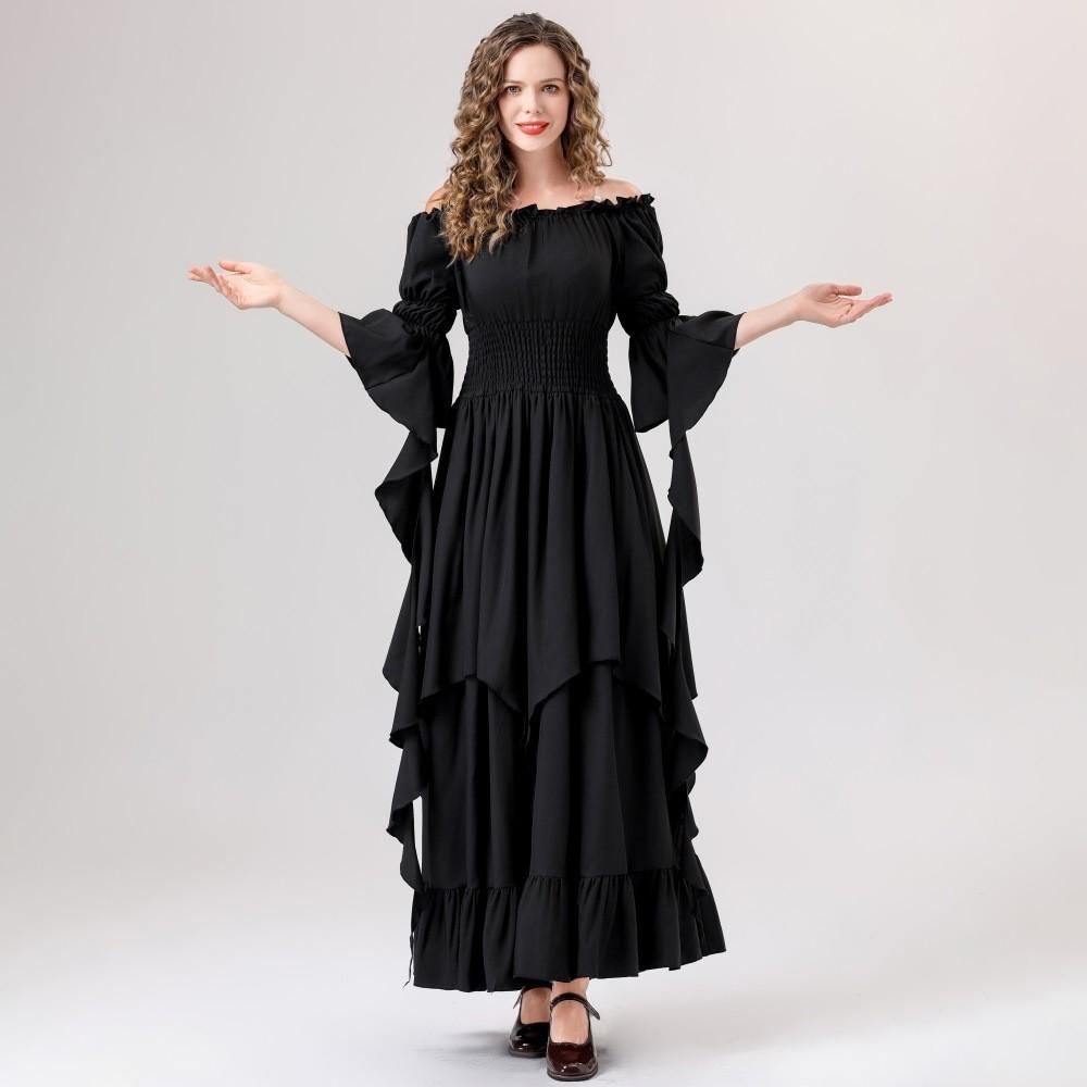 Historical Festival Dress With Flared Sleeves For Cultural And Themed Events