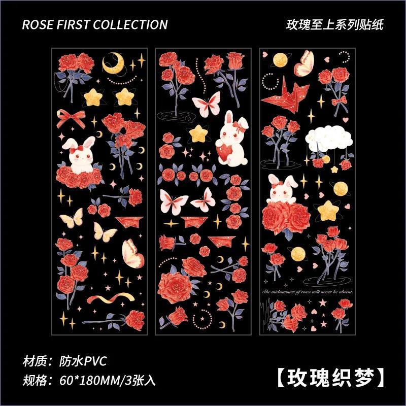 3 шт./набор Милый принцесса роза Бронзовый стикер Декоративный для DIY скрапбукинга Журнал Фотоальбом материалы для украшения Наклейки