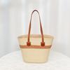 Large Capacity Woven Bag For Beach Vacation With Zipper Closure And Pocket