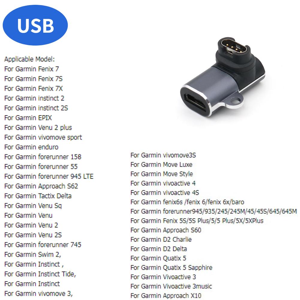 Док-станция для быстрой зарядки USB для Garmin Vivoactive 3 charger 4s 935 Venu Sq 945 245 Fenix 5S 5X Plus 7 6 6S 6X Pro Кабель для зарядки