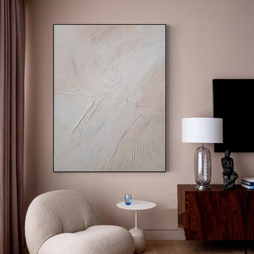 Black and White Texture Minimalist Canvas Decoration Poster Advanced Handmade Abstract Oil Painting Wall Art Living Room Bedroom