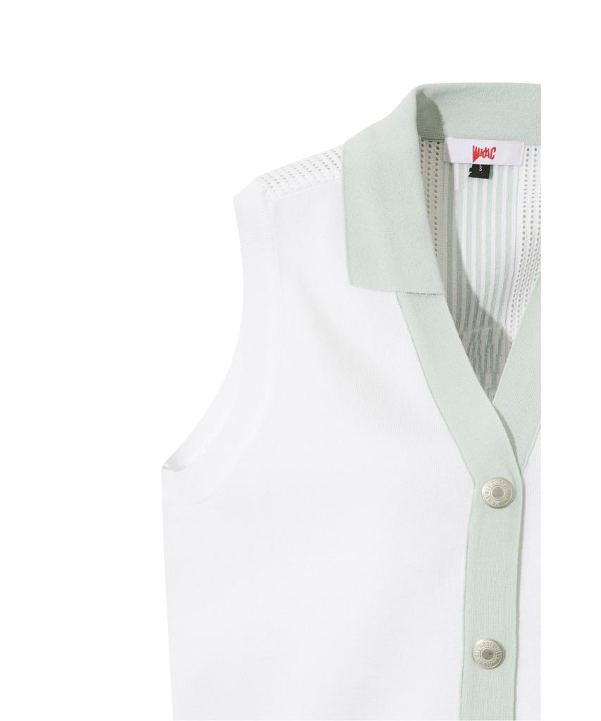 Waac Mesh Knit V-Neck Cardigan Vest Wwwam26400Whx