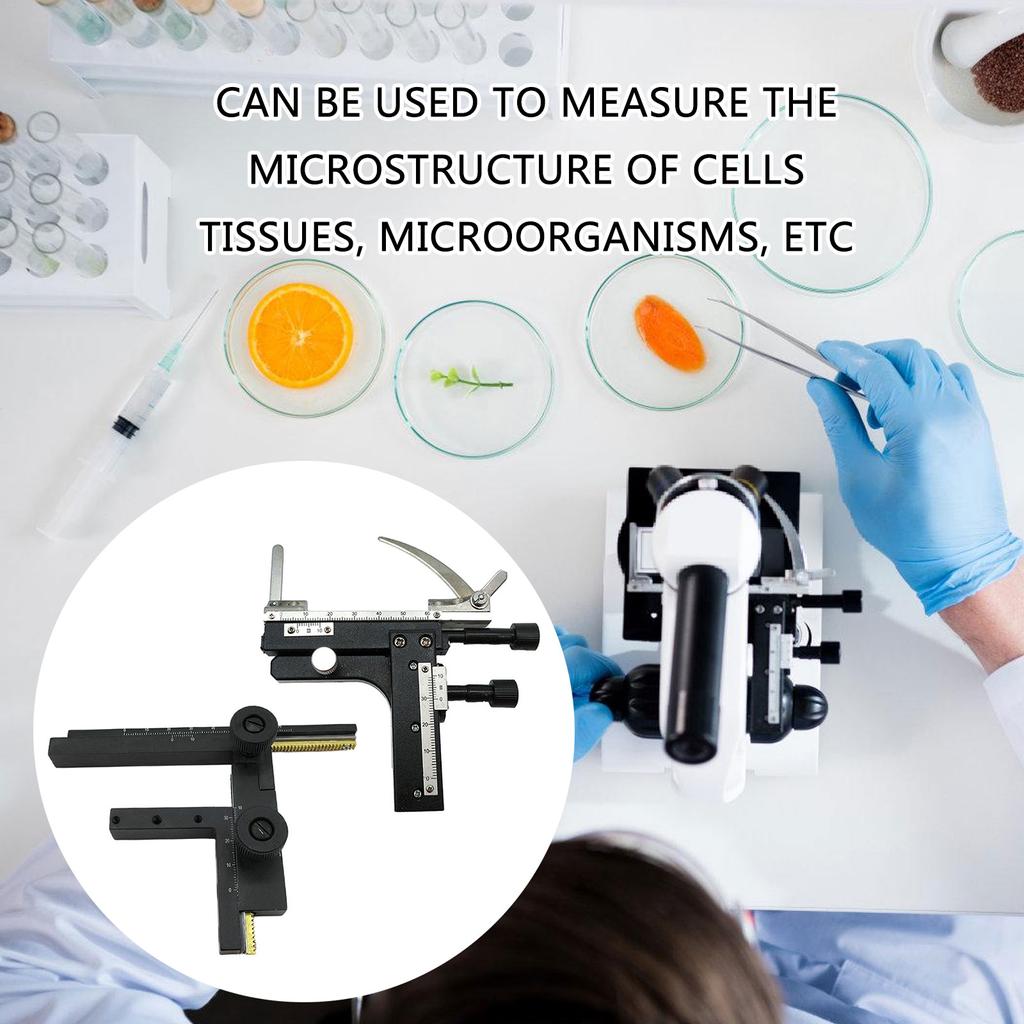 Mechanical X-Y Moveable Stage for Microscope, Microscope Caliper Moveable with Scale Manual Lift Stage