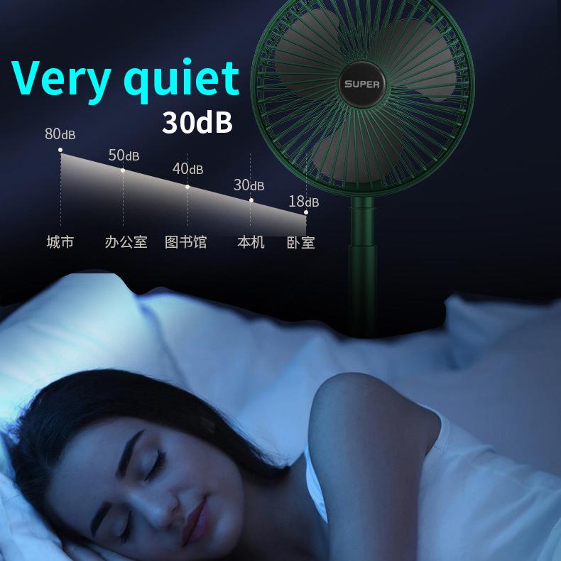 Mini Portable Desk Fan Foldaway Table Fan USB Rechargeable Pedestal Standing Floor Fan Lightweight Telescopic Fan Adjustable Height Fan
