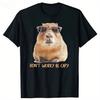 Funny Dont Worry Be Capy Capybara Retro T Shirts Tee Tops Round Neck Short-Sleeve Fashion Tshirt Casual Breathable Casual Top