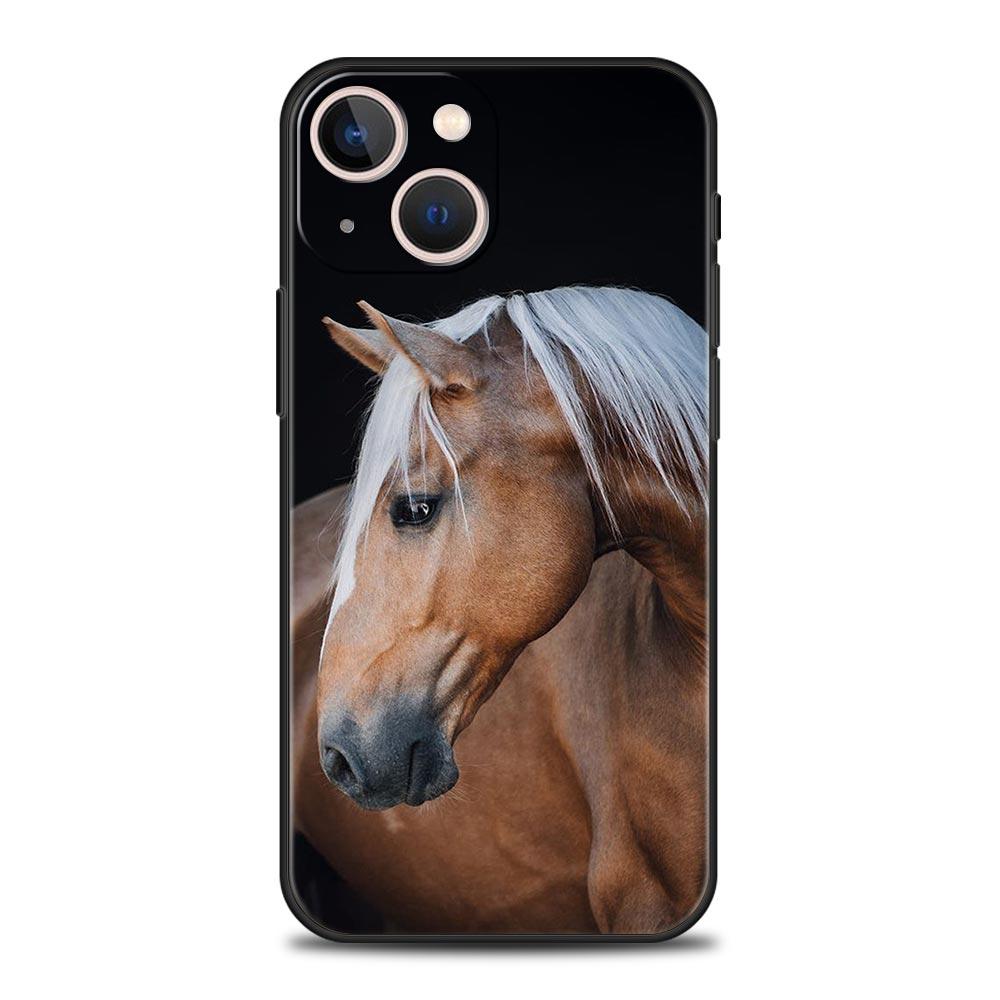 Чехол для телефона с изображением животного Лошадь для iPhone 17 16 15 14 13 12 Pro Max 11 Pro Max 17 AIR Plus Ударопрочный Мягкий ТПУ Чехол Fundas Capas