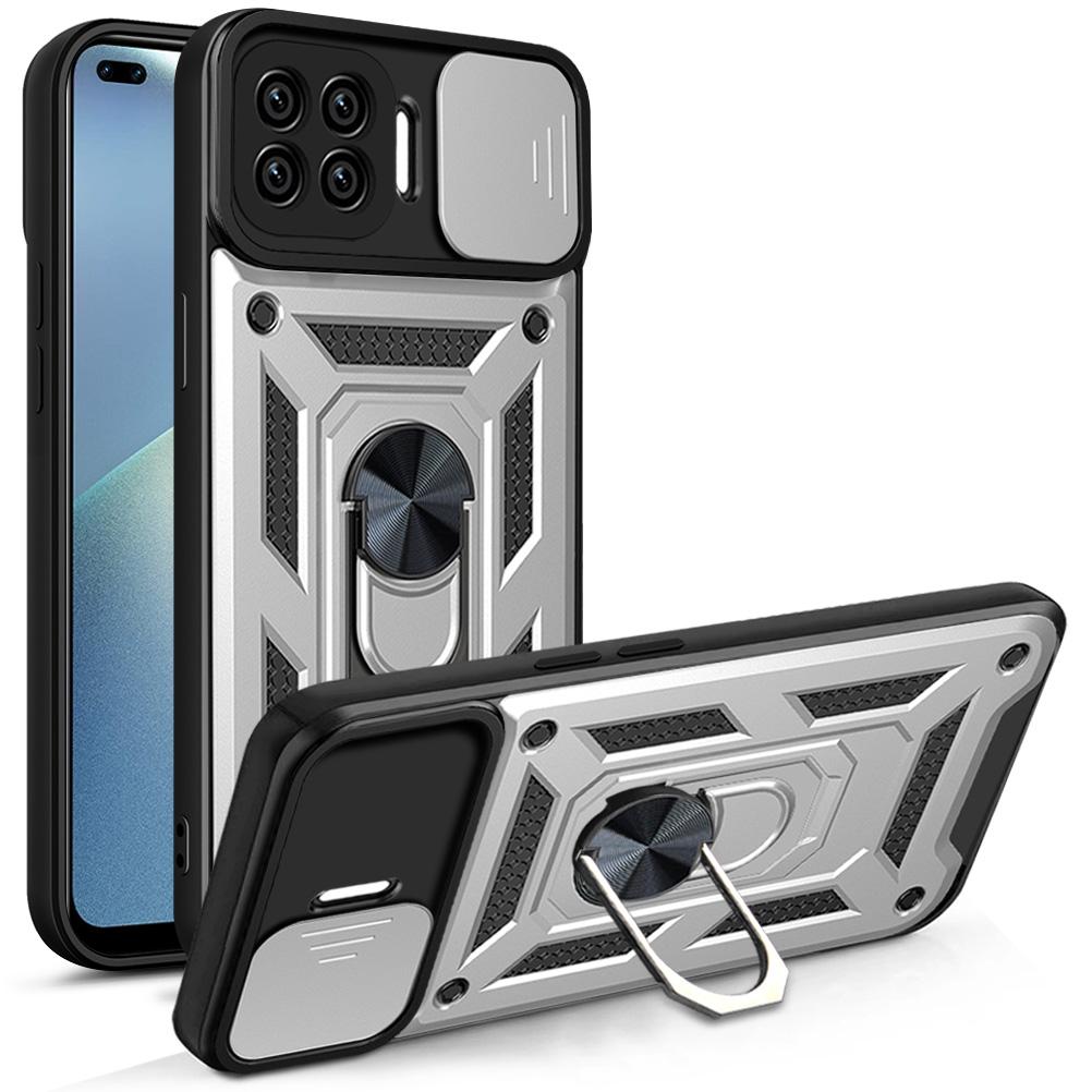 Чехол для Oppo Reno4 Lite Чехол OPPO F17 Pro чехол oppo A93 4G Магнитное кольцо-держатель Бронированный чехол для телефона Защита камеры сдвижной задняя крышка