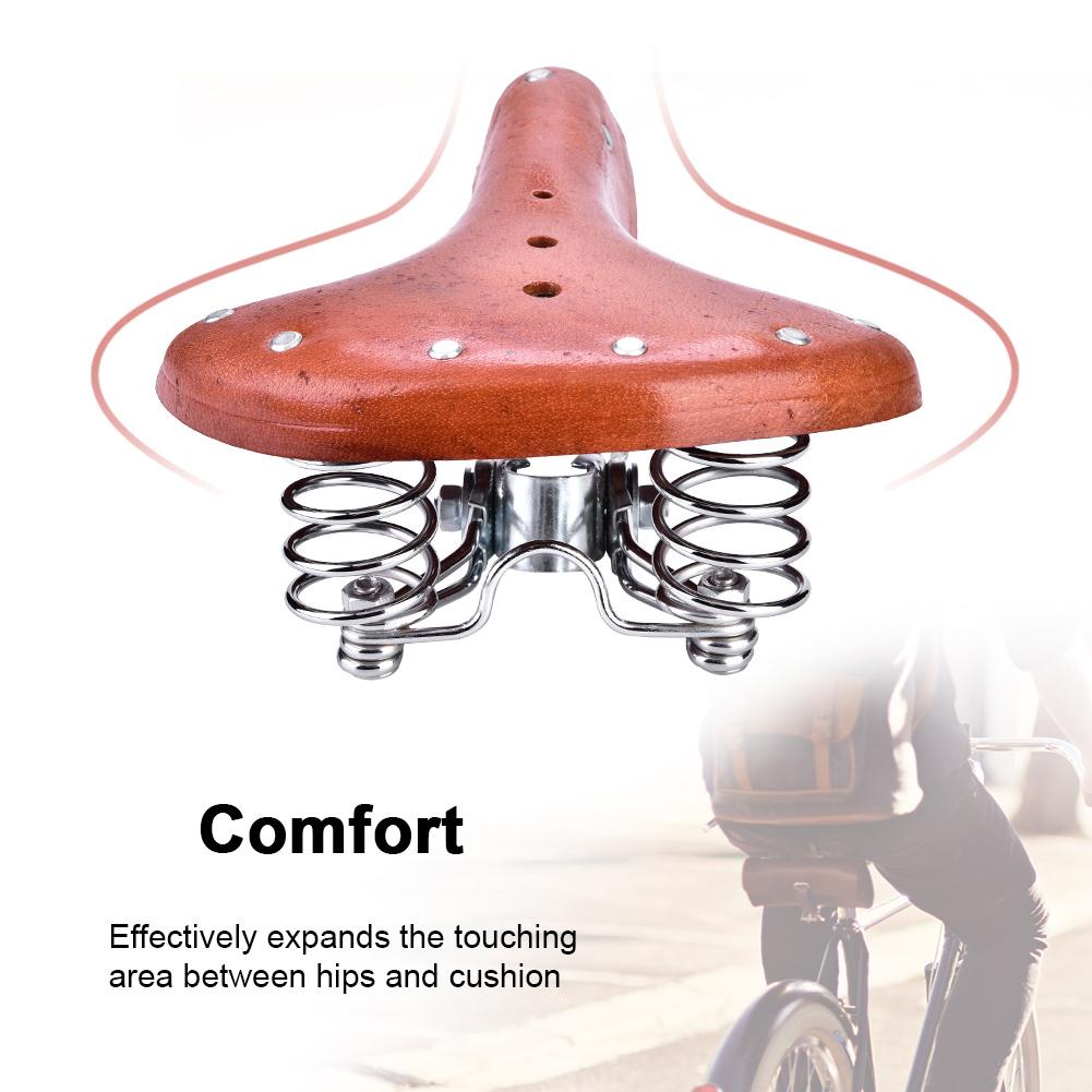 Vintage Mountain Bike Saddle with Shock Absorbing Springs, Ergonomic Wide Design for   Standard Posts, Crafted with   Lasting Comfort and R
